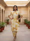 Cream & Mustard Tropical Print Co-ord Set - DC-104 - view 1