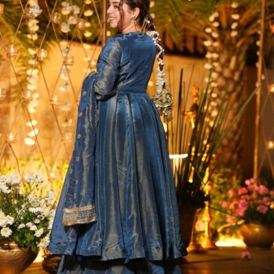 Royal Vichitra Designer Anarkali Suit for Women with Palazzo & Dupatta