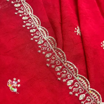 Red Designer Georgette Anarkali Suit for Women