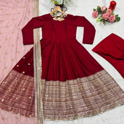 Royal Thread & Sequin Designer Anarkali Suit for Women