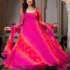 Pink Digital Print Anarkali Suit for Women | Heavy Flair