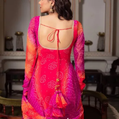 Pink Digital Print Anarkali Suit for Women | Heavy Flair