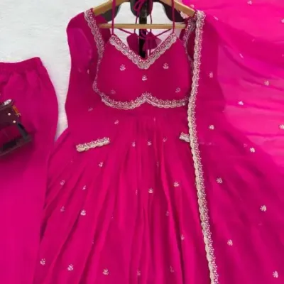 Pink Designer Georgette Anarkali Suit for Women