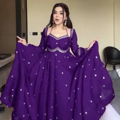 Blue Designer Georgette Anarkali Suit for Women