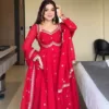 Red Designer Georgette Anarkali Suit for Women